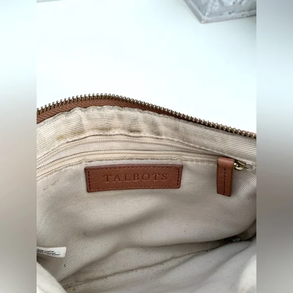 Talbots Quilted Leather Crossbody Purse Gold Toned Hardware Vintage - Picture 5 of 9